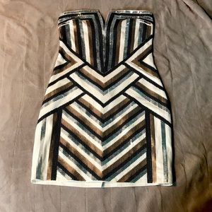 While,gold,black and silver Zip up Express dress